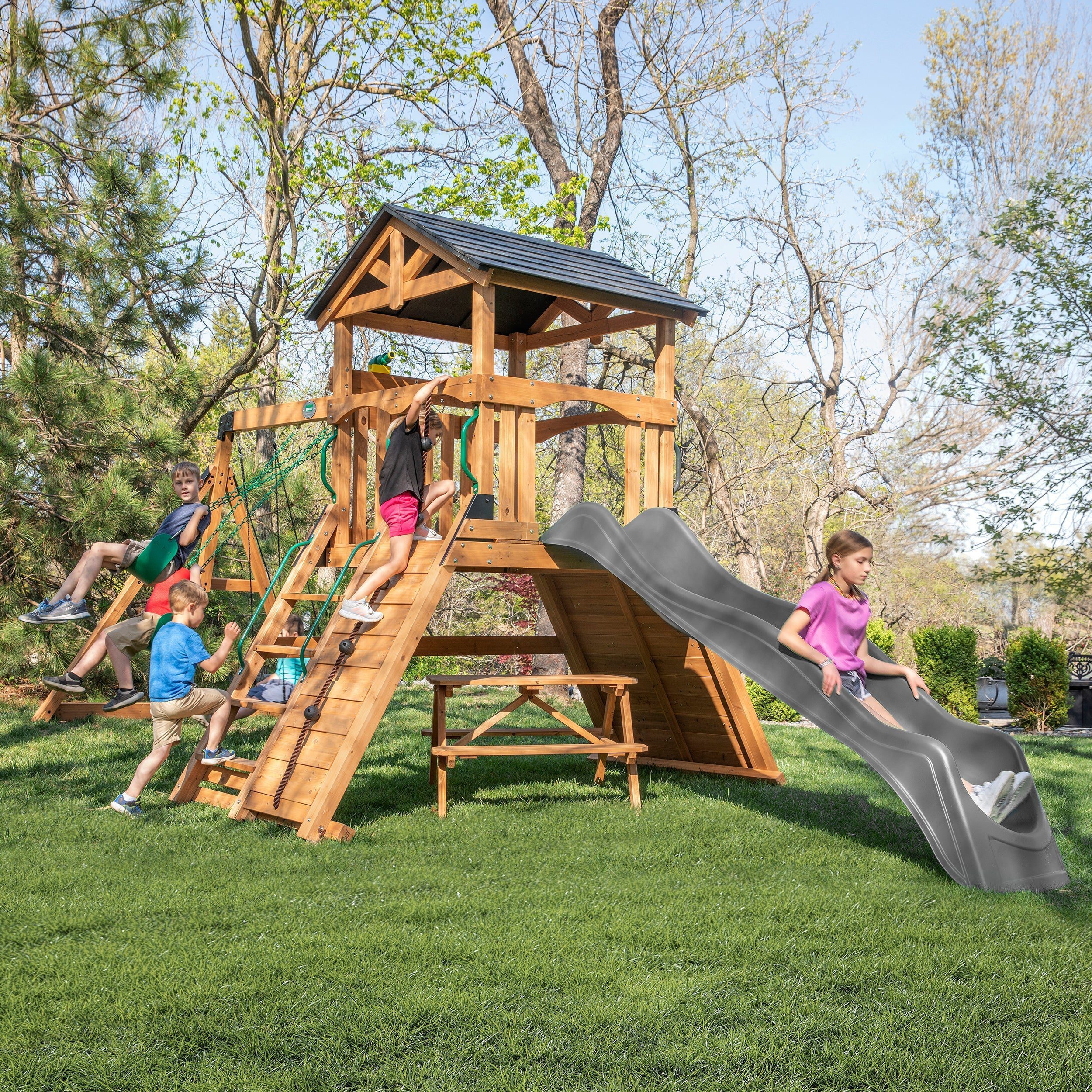 1-EndeavorIIGrayMain2 Endeavor II Swing Set - Image 1
