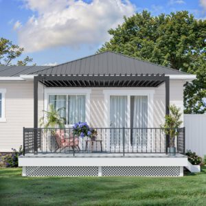 14x10 Evanston Wall Mounted Louvered Pergola - Image 2