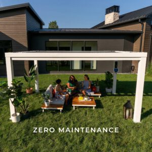 14x12 Windham Modern Steel Pergola With Sail Shade Soft Canopy - Image 8
