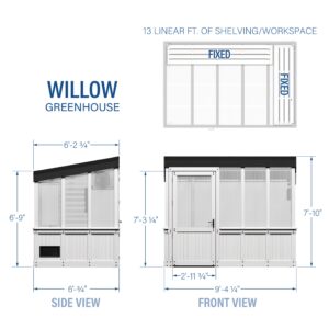 9x6 Willow Greenhouse -    Pre-Stained & Sealed White - Image 2