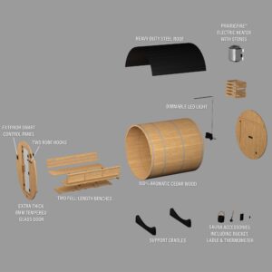 Paxton Outdoor Barrel Sauna – 4-6 Person - Image 2