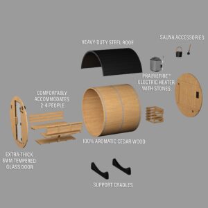 Paxton Outdoor Barrel Sauna – 2-4 Person - Image 9