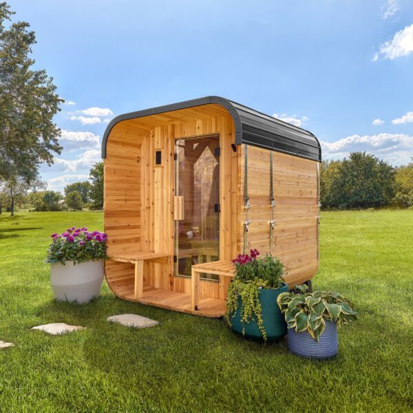 Lennon Outdoor Cube Sauna with Porch – 2-4 Person