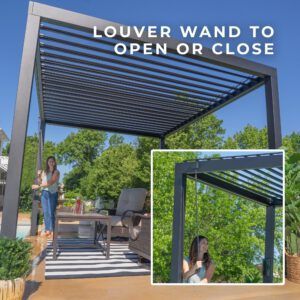 10x10 Sarasota Steel Louvered Pergola - Image 8