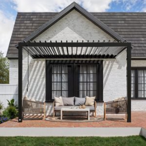 12x10 Evanston Wall Mounted Louvered Pergola - Image 3