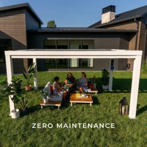 14x12 Windham Modern Steel Pergola With Sail Shade Soft Canopy - Image 8