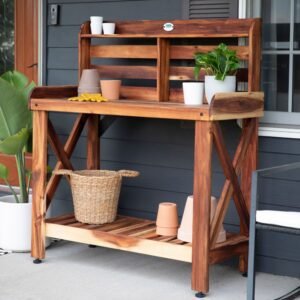 Potting Table/Bench/Serving Bar - Acacia Wood - Image 3