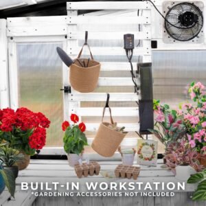 9x6 Willow Greenhouse -    Pre-Stained & Sealed White - Image 8