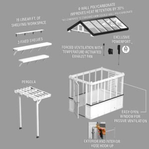 9x6 White Bellerose Greenhouse - Image 15