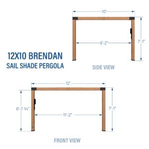 12x10 Brendan Sail Shade Pergola - Image 2