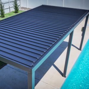 20x10 Sarasota Steel Louvered Pergola - Image 11
