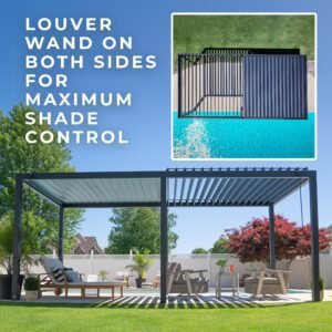 20x10 Sarasota Steel Louvered Pergola - Image 5
