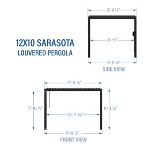 12x10 Sarasota Steel Louvered Pergola - Image 2