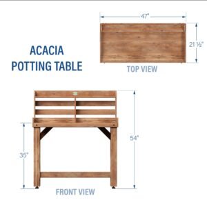 Potting Table/Bench/Serving Bar - Acacia Wood - Image 2