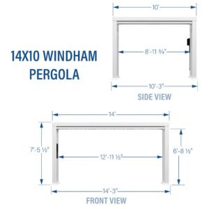 14x10 Windham Modern Steel Pergola With Sail Shade Soft Canopy - Image 2