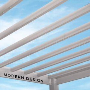 14x12 Windham Modern Steel Pergola With Sail Shade Soft Canopy - Image 7