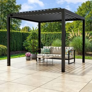 10x10 Sarasota Steel Louvered Pergola