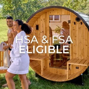 Paxton Outdoor Barrel Sauna with Porch – 4-6 Person - Image 6