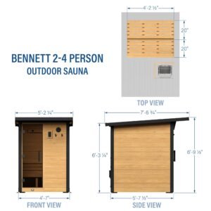 Bennett Outdoor Cabin Sauna – 2-4 Person - Image 2