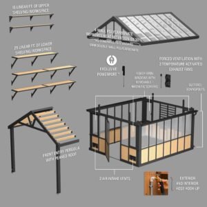 14x12 Larkspur Metal Greenhouse - Image 19
