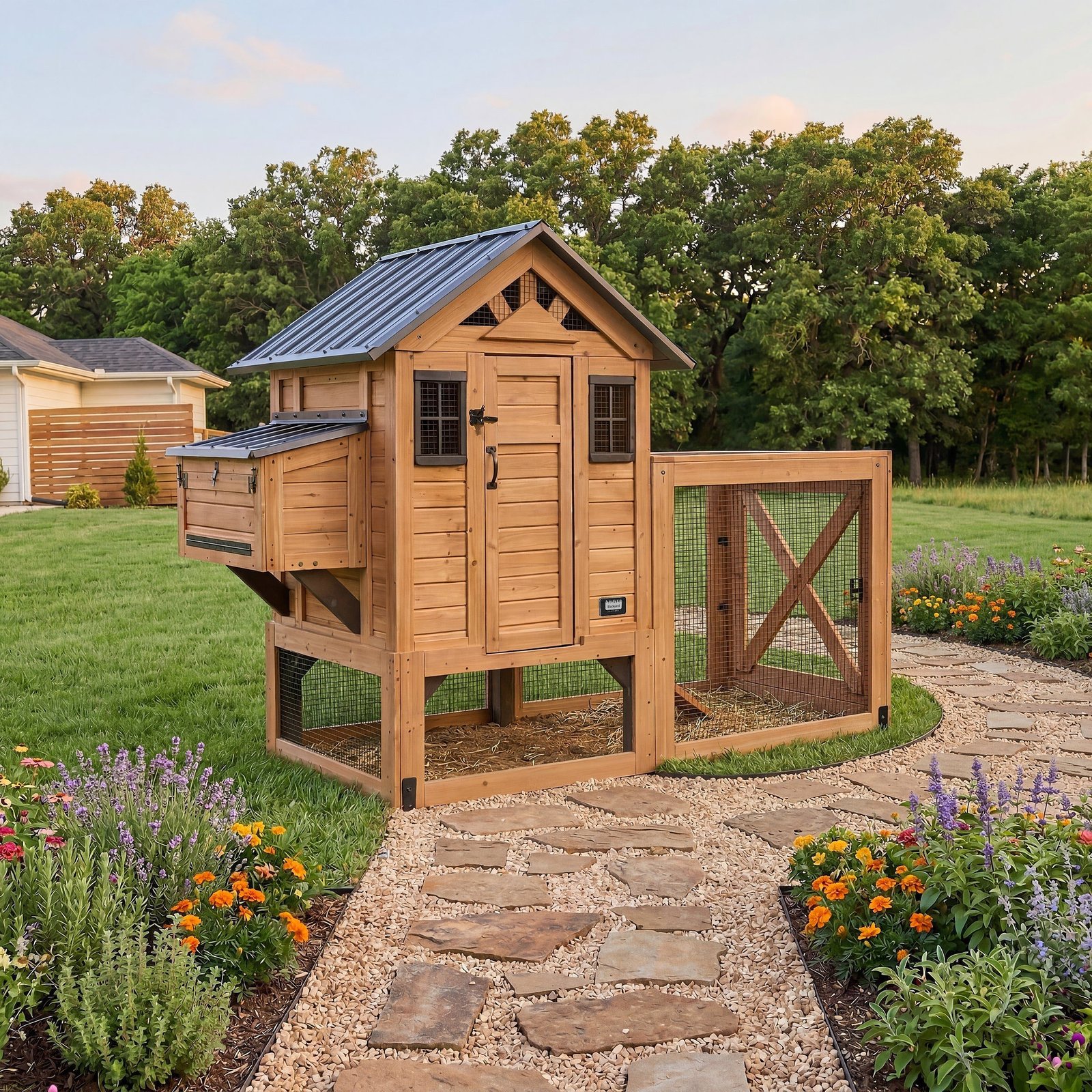 SIZE_SweatwaterBrown_Hero-01_2500x2500_V1 Sweetwater Chicken Coop - Brown - Image 1