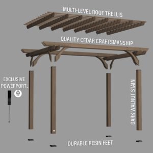 14x10 Somerville Pergola - Barnwood Stain - Image 8