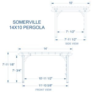 14x10 Somerville Pergola - Barnwood Stain - Image 2