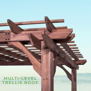 14x10 Somerville Pergola - Walnut Stain - Image 5