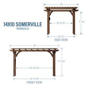 14x10 Somerville Pergola - Walnut Stain - Image 2