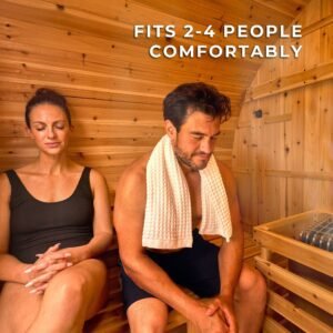Paxton Outdoor Barrel Sauna with Porch – 2-4 Person - Image 8