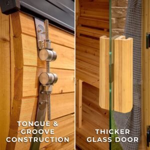 Paxton Outdoor Barrel Sauna with Porch – 2-4 Person - Image 7