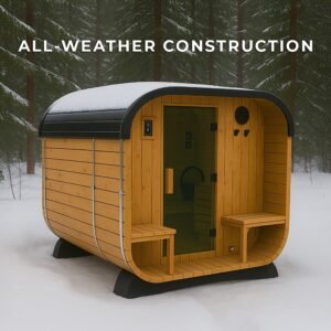 Lennon Outdoor Cube Sauna with Porch – 4-6 Person - Image 6