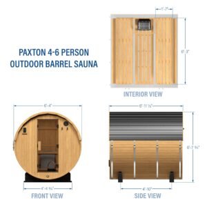 Paxton Outdoor Barrel Sauna – 4-6 Person - Image 7