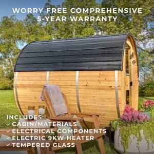 Paxton Outdoor Barrel Sauna – 4-6 Person - Image 8