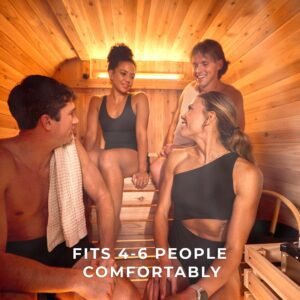 Lennon Outdoor Cube Sauna with Porch – 4-6 Person - Image 8