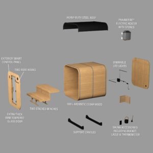 Lennon Outdoor Cube Sauna – 4-6 Person - Image 15