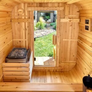 Lennon Outdoor Cube Sauna with Porch – 4-6 Person - Image 10