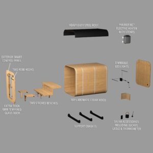 Lennon Outdoor Cube Sauna with Porch – 4-6 Person - Image 15