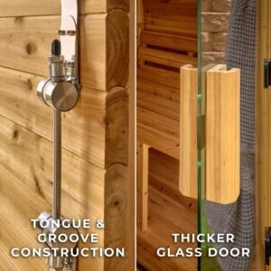 Lennon Outdoor Cube Sauna with Porch – 4-6 Person - Image 7