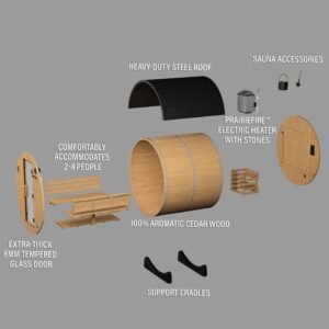 Paxton Outdoor Barrel Sauna – 2-4 Person - Image 9