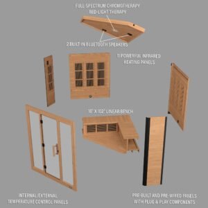 Rylan Indoor Infrared Corner Sauna – 4 Person - Image 14