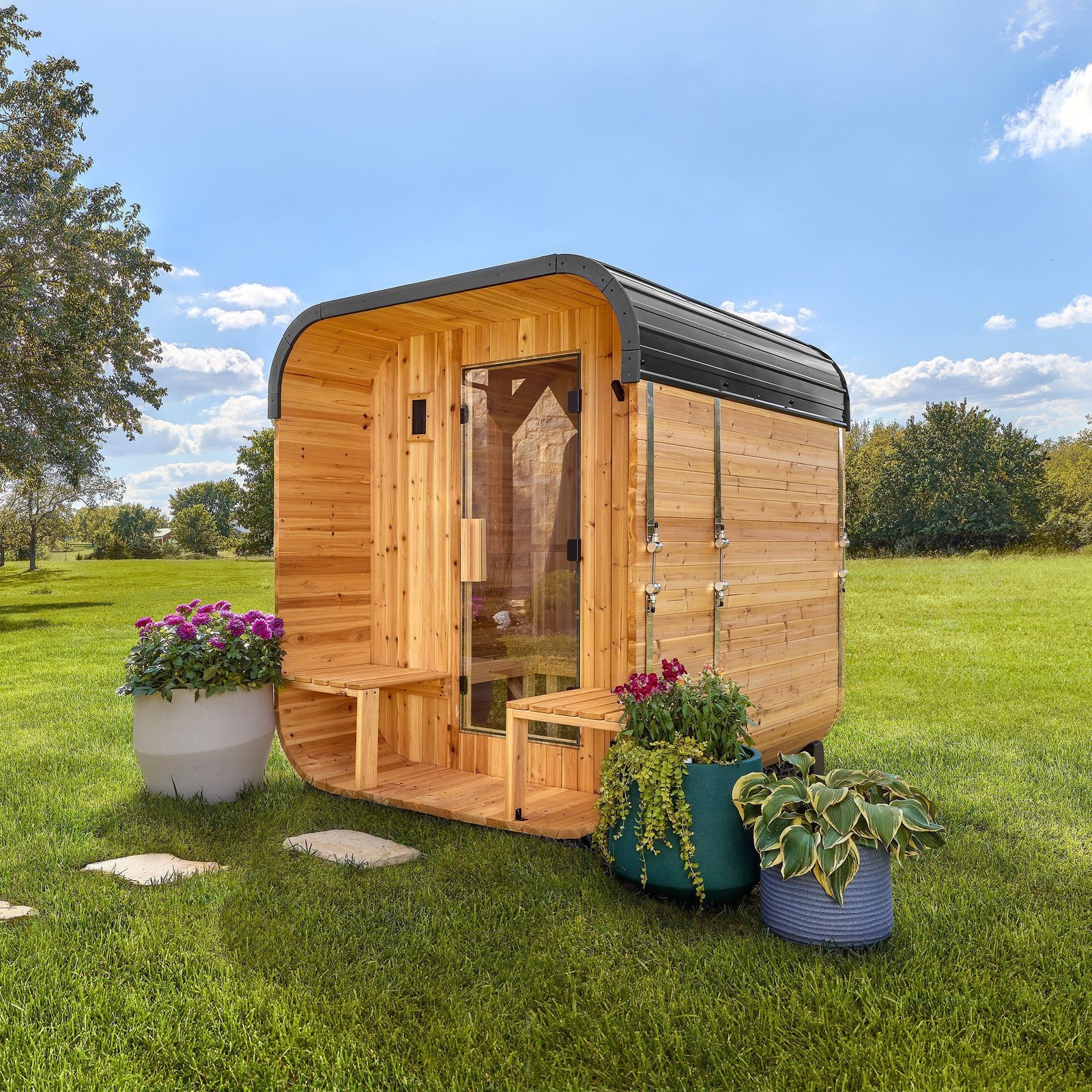 vcpznbouksrgjbk5cjlv Lennon Outdoor Cube Sauna with Porch – 2-4 Person - Image 1