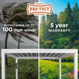 14x12 Windham Modern Steel Pergola With Sail Shade Soft Canopy - Image 3