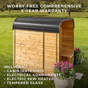 Lennon Outdoor Cube Sauna with Porch – 2-4 Person - Image 3