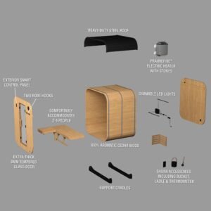 Lennon Outdoor Cube Sauna – 2-4 Person - Image 14