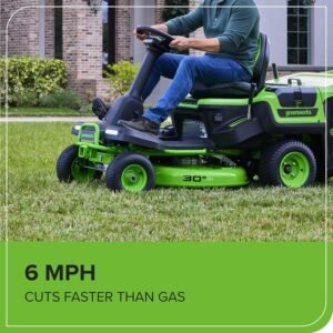 Greenworks 60V 30 in. CrossoverT Riding Lawn Tractor with 4 × 8.0Ah Batteries - Image 6
