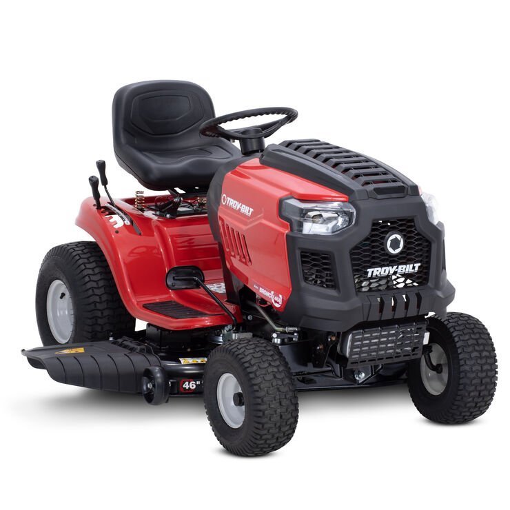 37856785f4fef4487057bb4c3a96866e.jpg Troy-Bilt Bronco 46" Gas Riding Lawn Mower with 547cc Engine and AutoDrive Transmission - Image 1