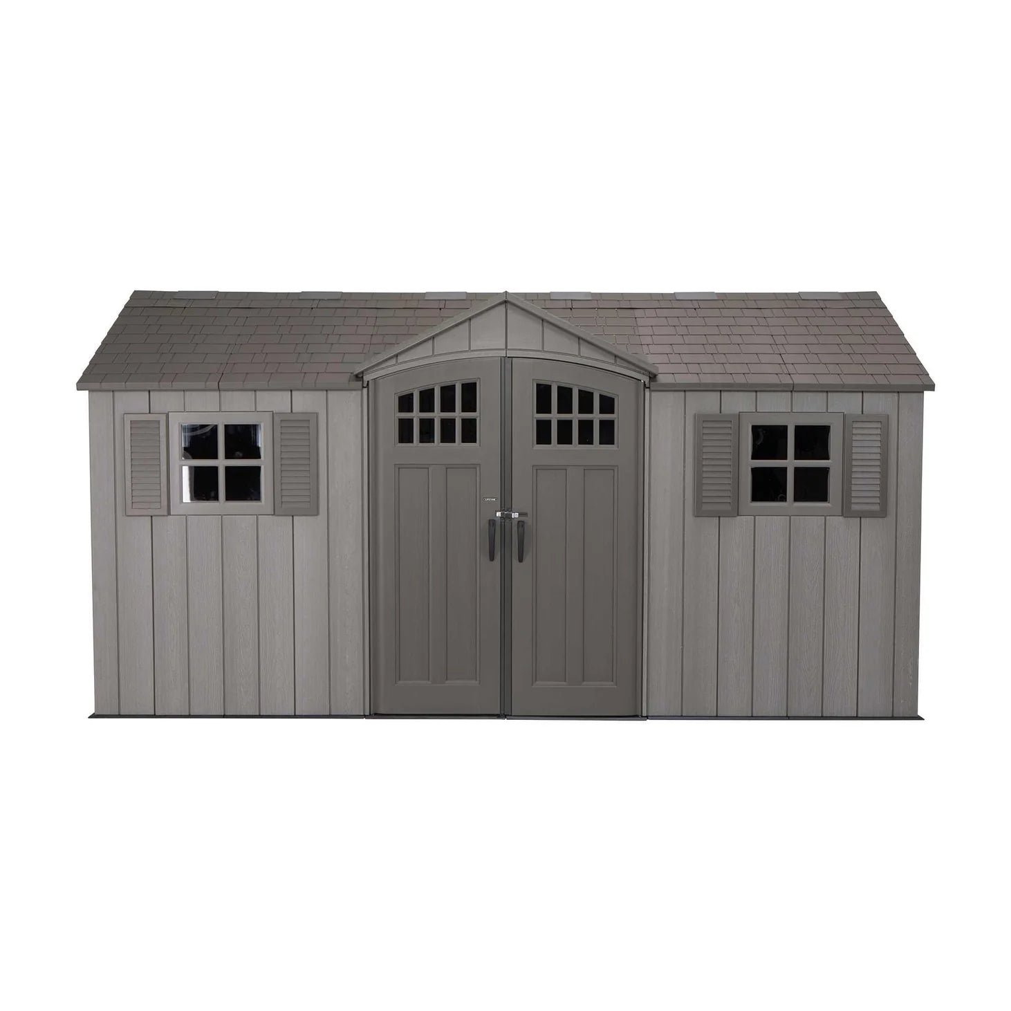 5fdb300d0331030b20d41a2875596499.jpg Lifetime 60318 15 ft. × 8 ft. Dual-Entry Outdoor Storage Shed - Image 1