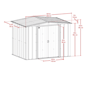 Arrow Newport 8 ft. × 6 ft. Galvanized Metal Storage Shed - Image 5
