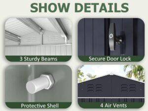 Patiowell 10 ft. × 12 ft. Metal Outdoor Storage Shed - Image 2